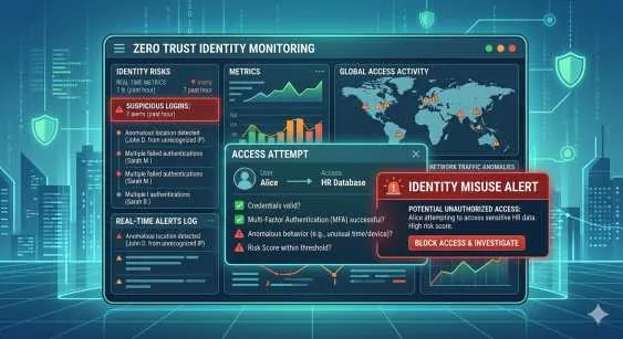 Designing Cybersecurity Alerts in Zero Trust Environments to Detect Identity Misuse and Unauthorized Access in Real Time