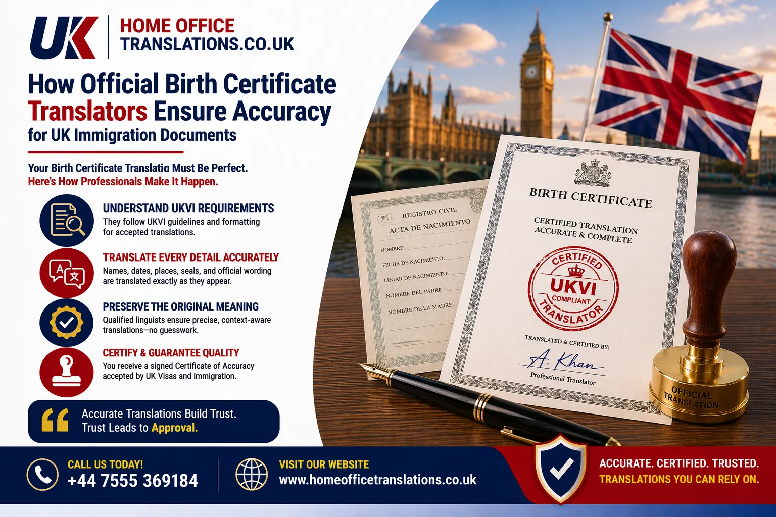 How Official Birth Certificate Translators Ensure Accuracy for UK Immigration Documents