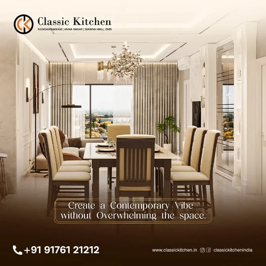 Elegant Modern Dining Room Design in Chennai