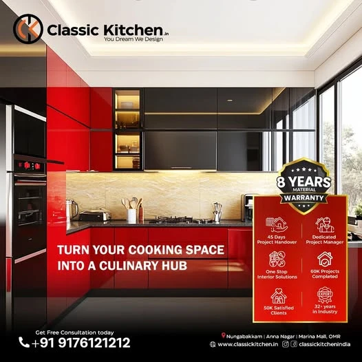 Modular Kitchen Interior Designers in Chennai - Classic Kitchen