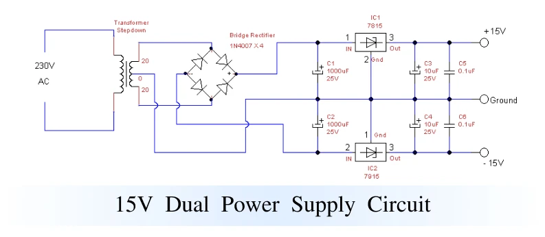 Dual Power Supply Circuit Diagram with Explanation
