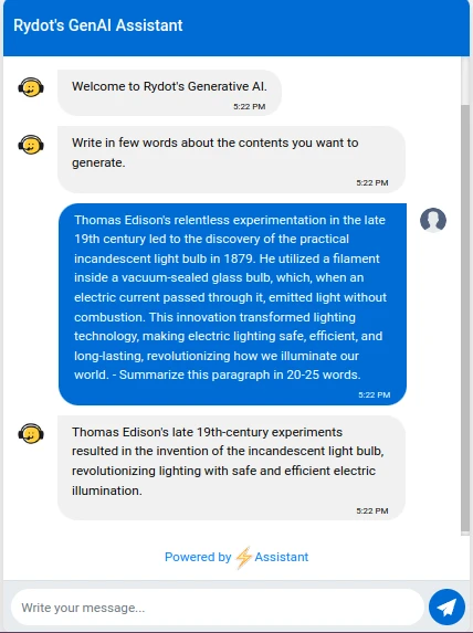 Unleashing the Power of Generative AI with Rydot’s Assistant – ConvAI Platform