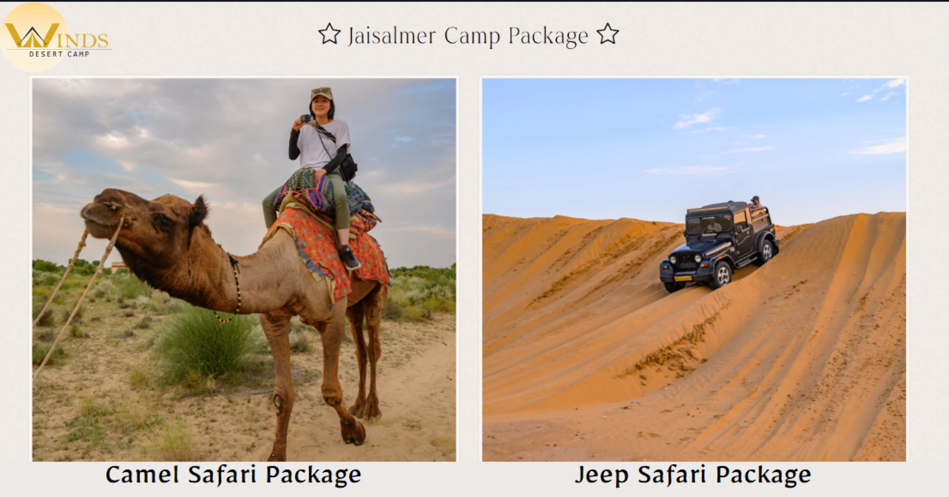 Experience the Magic of the Thar Desert at Winds Desert Camp - A Jaisalmer Desert Camp Retreat