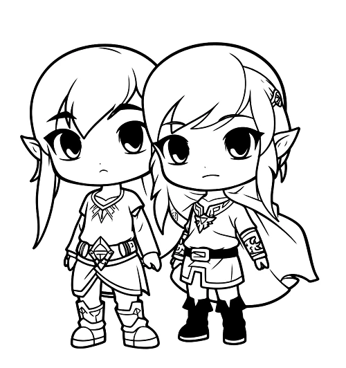 Legend of zelda coloring pages printable for kids