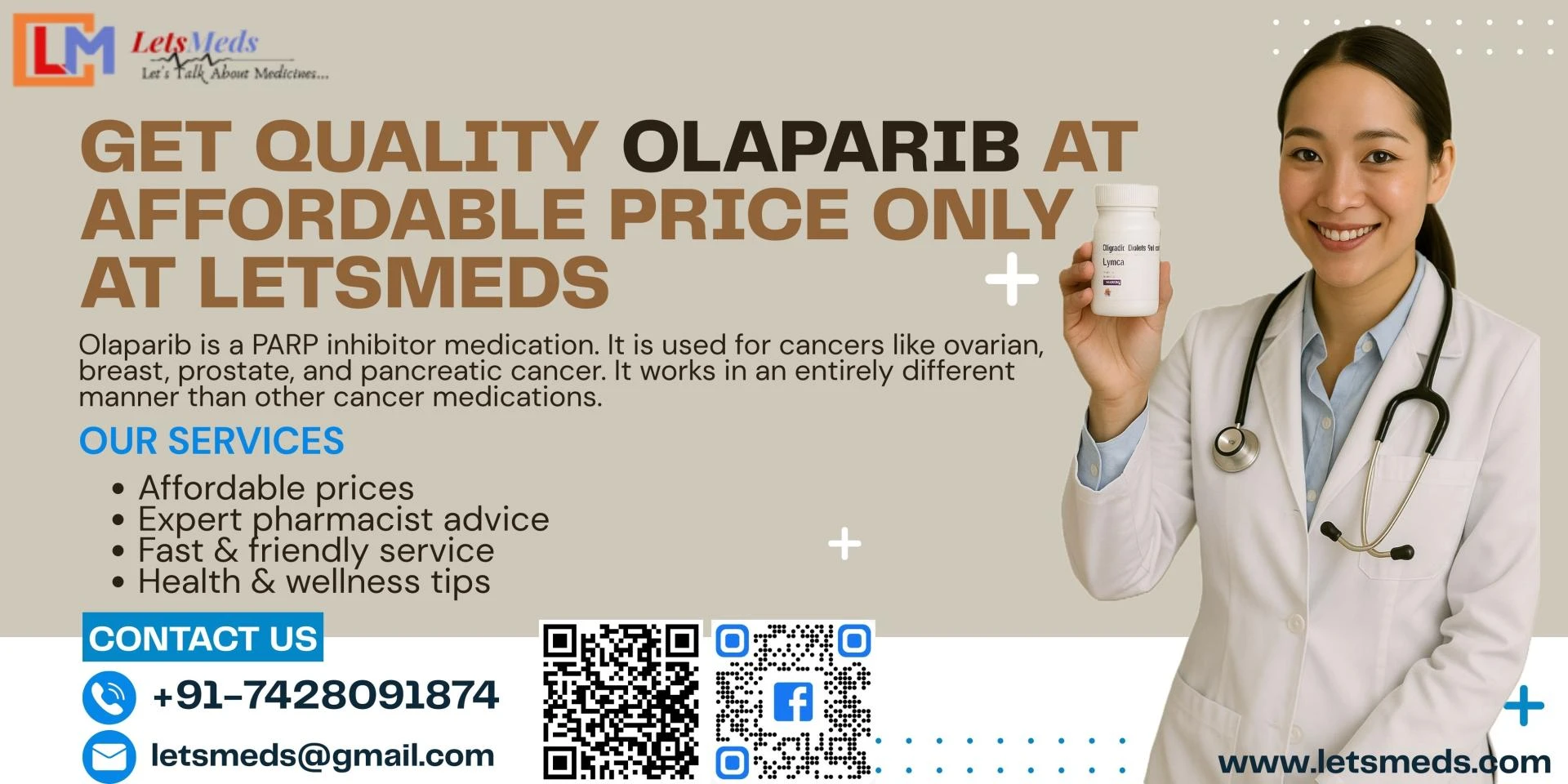 Get Quality Olaparib at Affordable Price only at LetsMeds