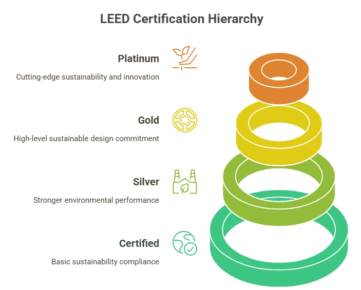 What is LEED certification in construction and what are its levels?