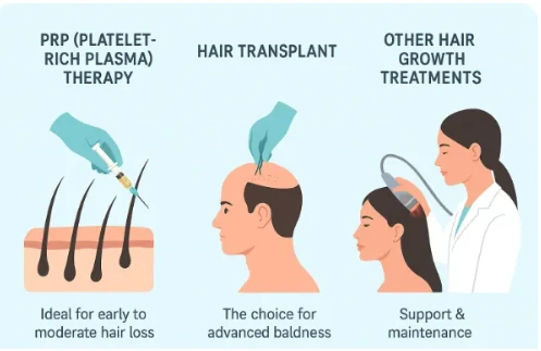PRP, Hair Transplant & Other Hair Growth Treatments — Which One is Right for You?