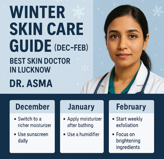 Your Month-by-Month Winter Skin Guide by the Best Skin Doctor in Lucknow